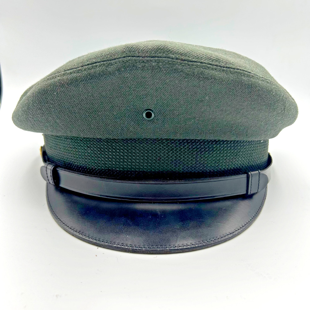 VTG 1966 US MILITARY ARMY SERVICE CAP WOOL GREEN 44 DSA-100 VIETNAM WAR Sz 6 7/8